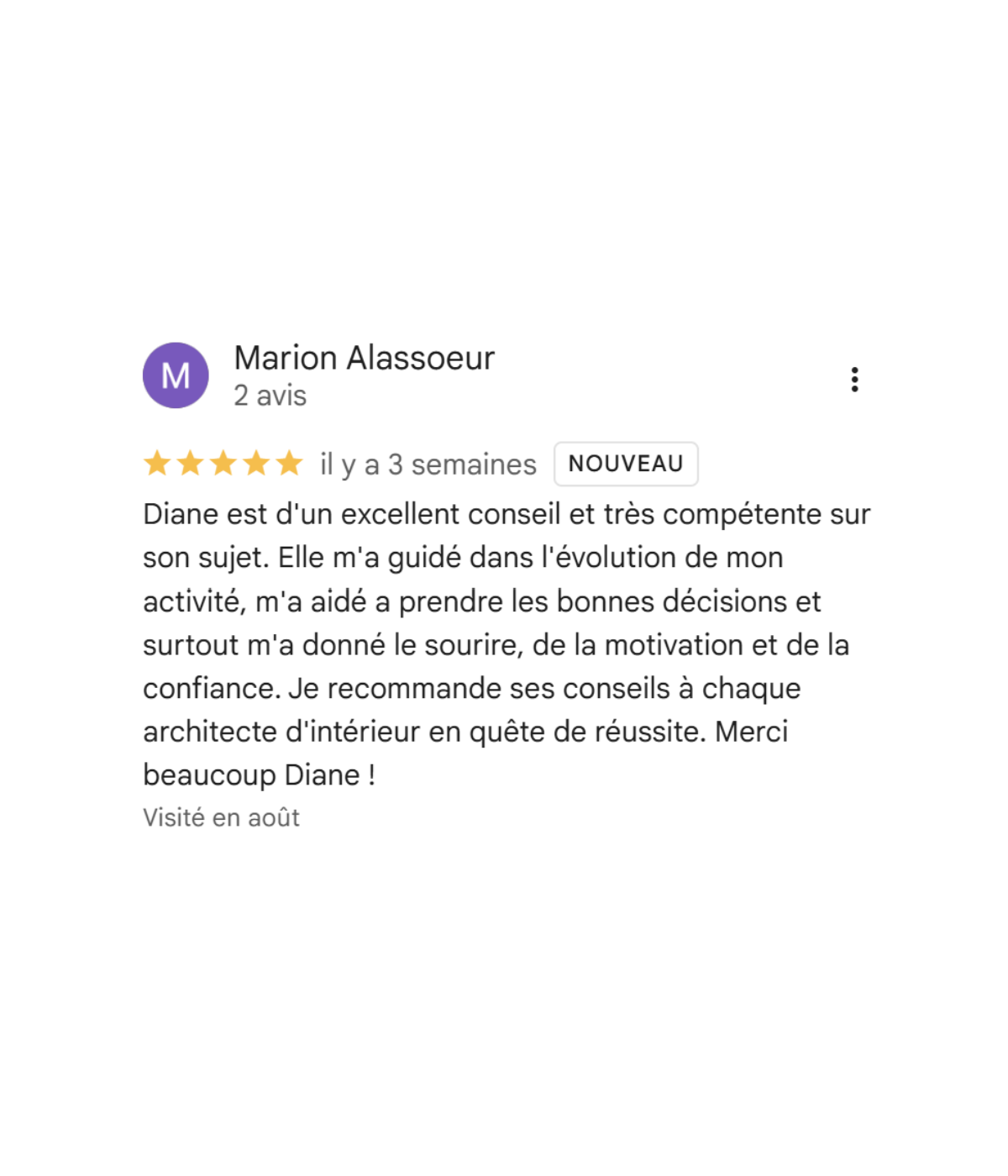 "Des conseils experts qui m’ont aidée à prendre les bonnes décisions et m’ont redonné motivation et confiance"